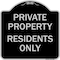 Signmission Designer Series Sign-Residents Only, Black & Silver Heavy-Gauge Aluminum, 18" x 18", BS-1818-9894 A-DES-BS-1818-9894 - alternate 1